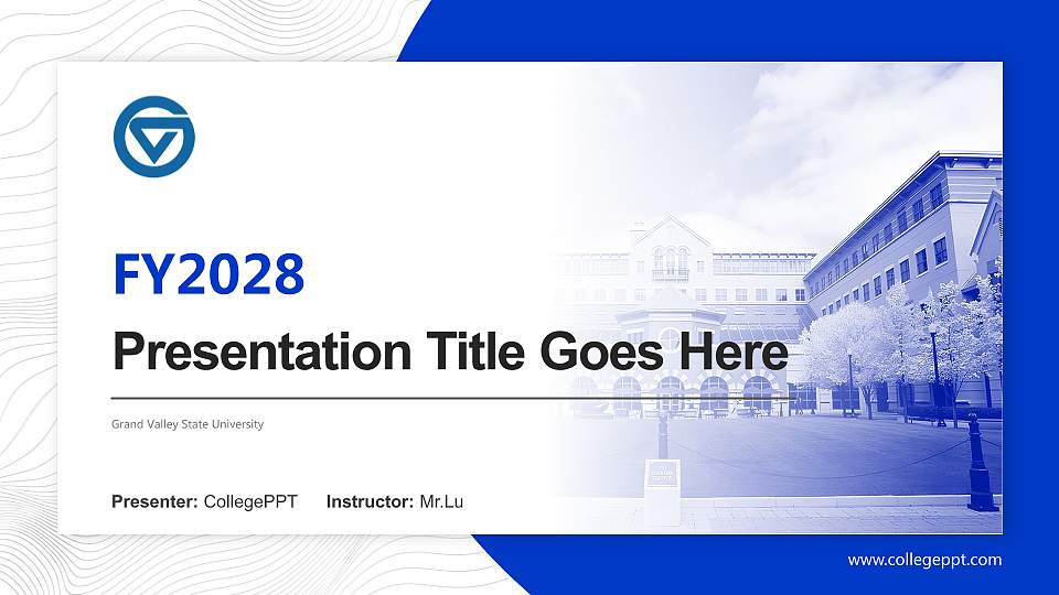 Grand Valley State University Academic Presentation/Research Findings Report PPT Template16:9 ratio PPT effect preview image