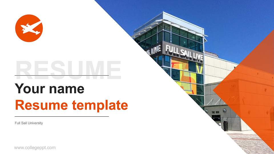 Full Sail University Resume PPT Template16:9 ratio PPT effect preview image