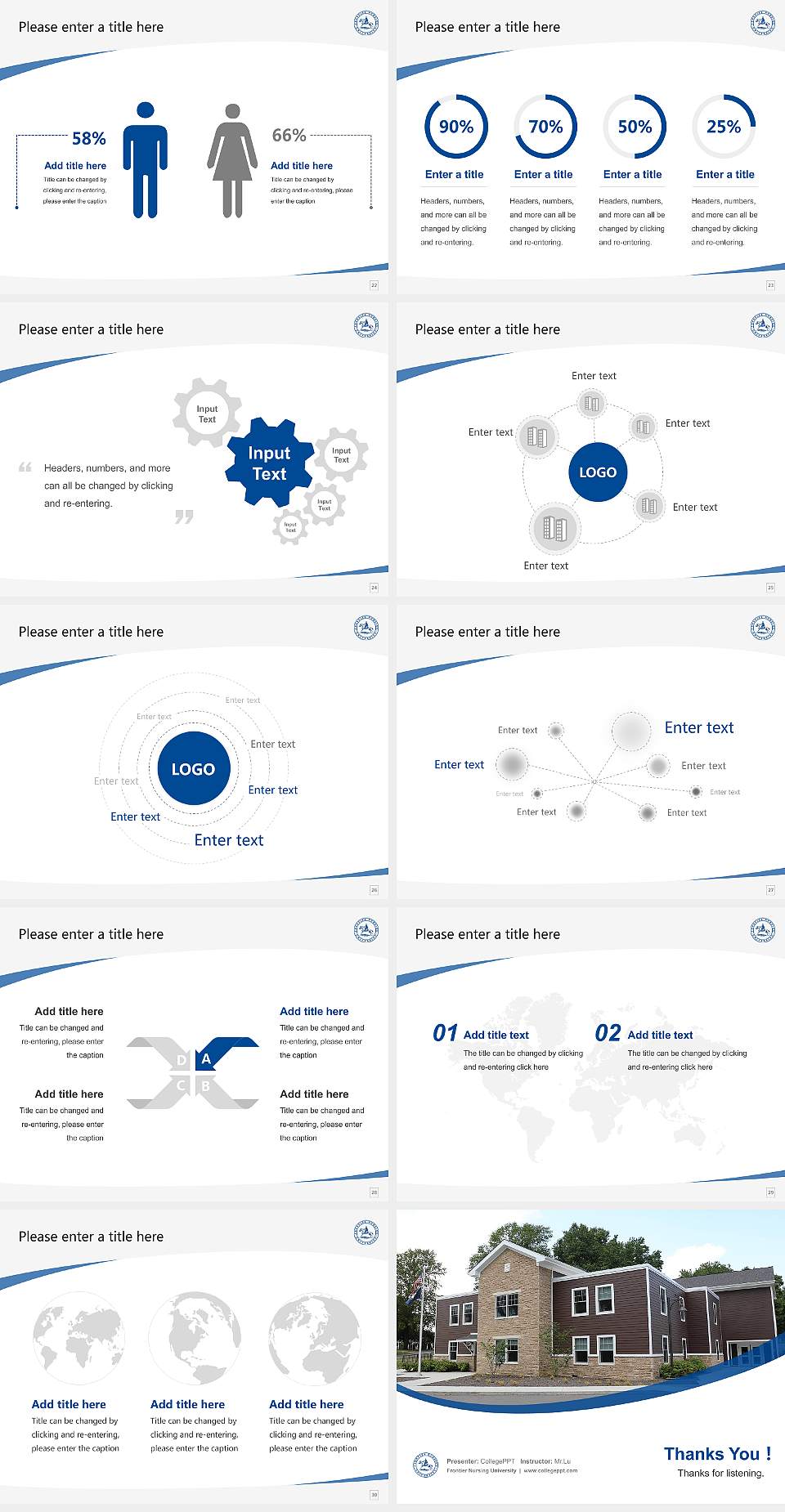 Frontier Nursing University Course/Courseware Creation PPT Template4:3 ratio PPT effect preview image4