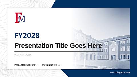 Francis Marion University Academic Presentation/Research Findings Report PPT Template