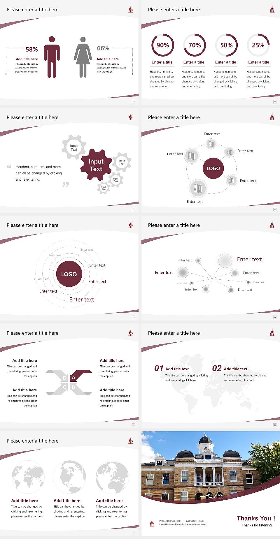 Freed-Hardeman University Course/Courseware Creation PPT Template4:3 ratio PPT effect preview image4