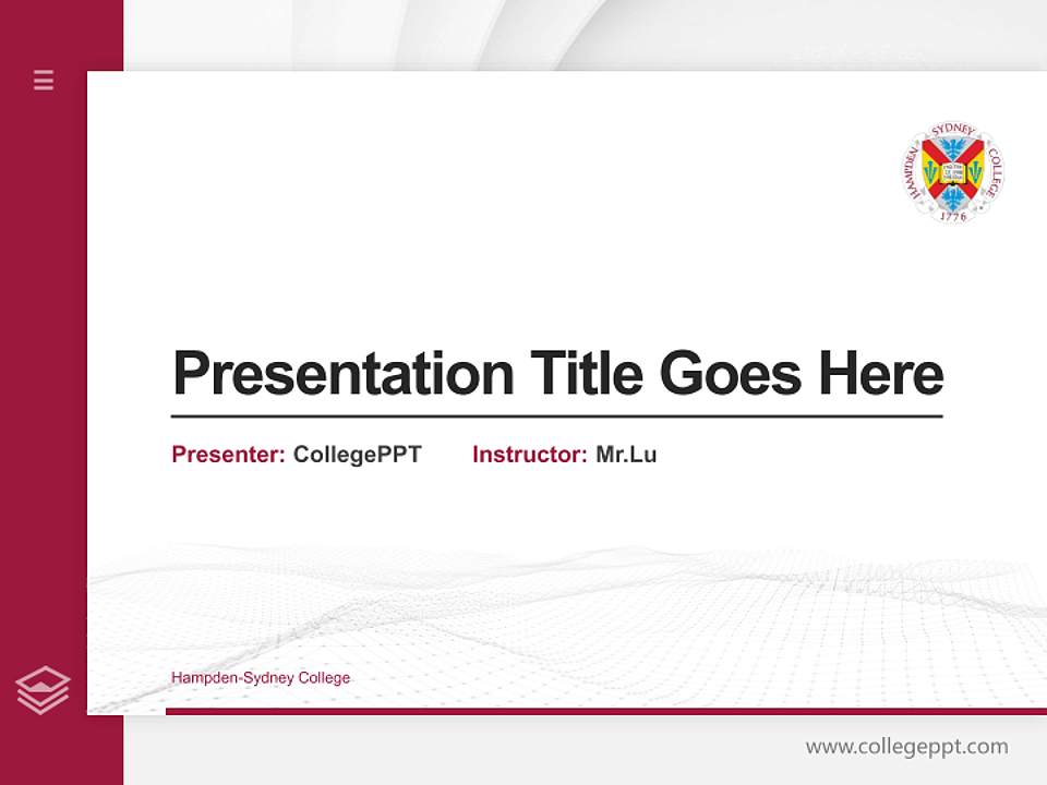 Hampden-Sydney College Thesis Proposal/Graduation Defense PPT Template4:3 ratio PPT effect preview image5