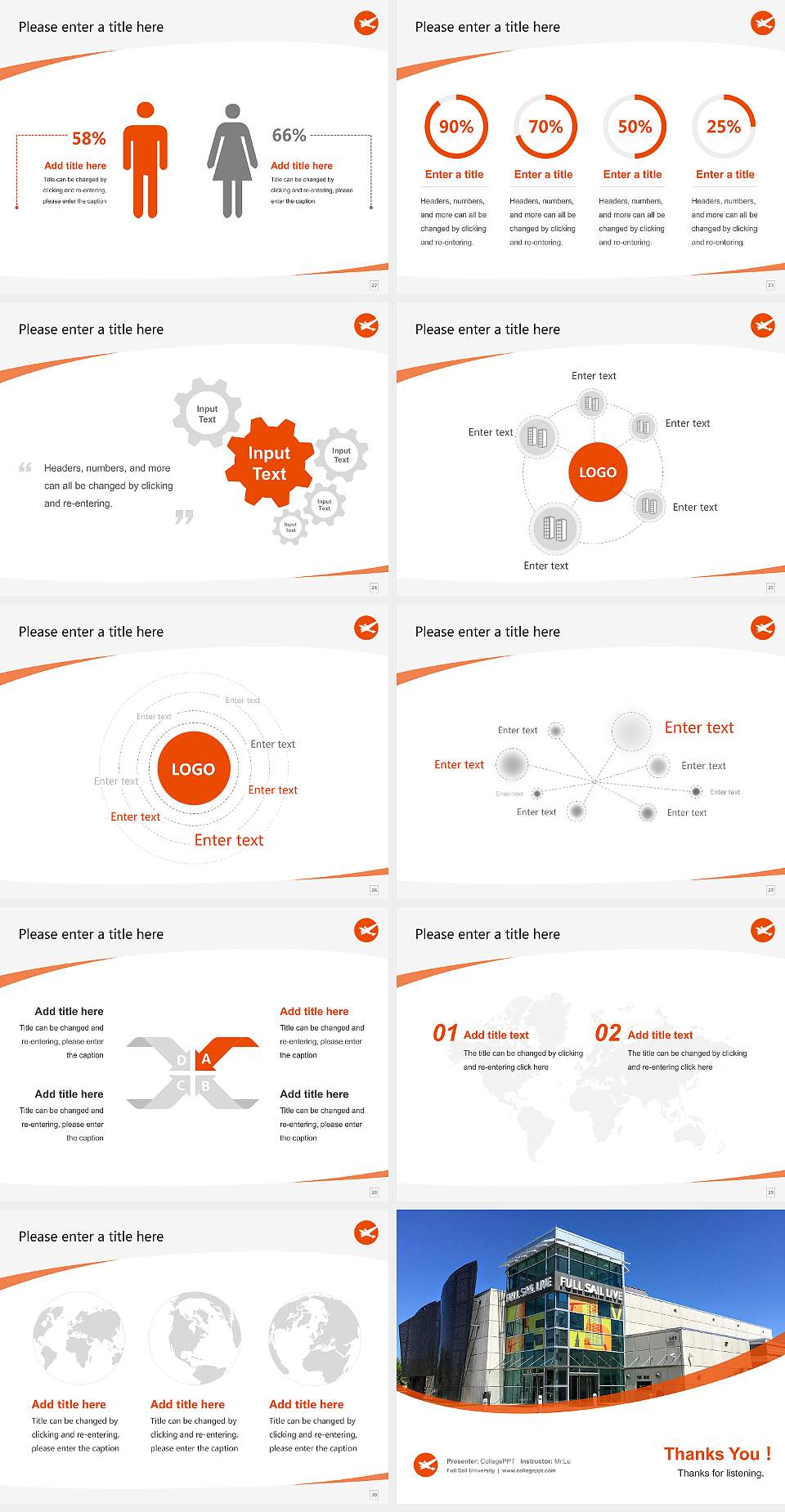 Full Sail University Course/Courseware Creation PPT Template4:3 ratio PPT effect preview image4