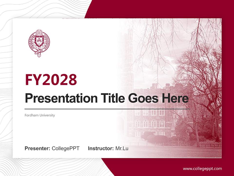 Fordham University Academic Presentation/Research Findings Report PPT Template4:3 ratio PPT effect preview image5