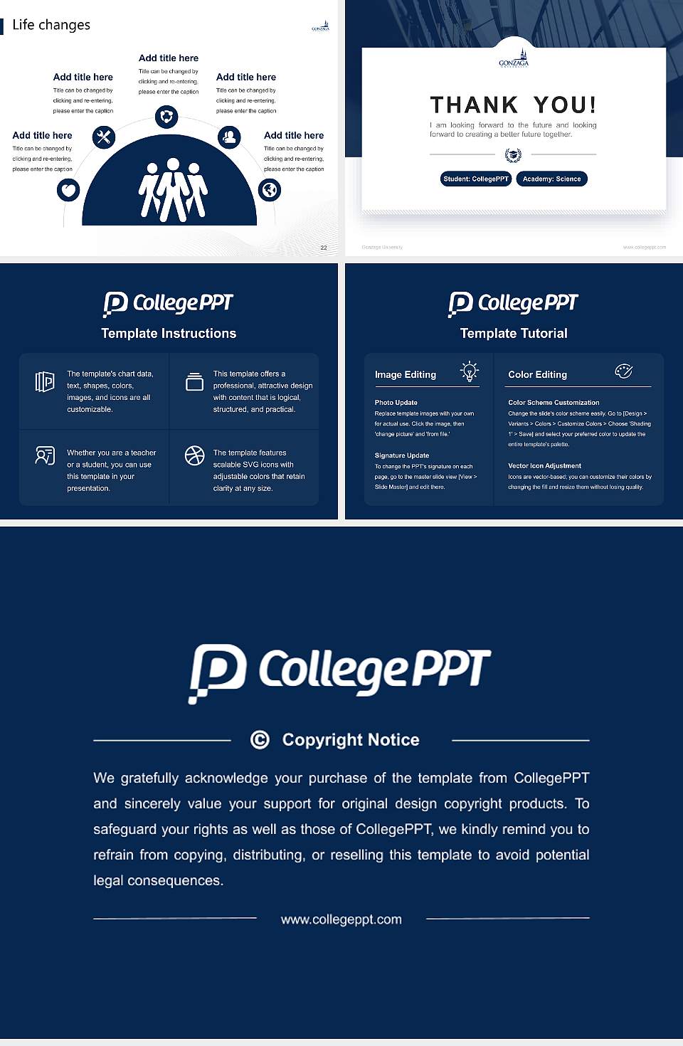 Gonzaga University National Scholarship Defense PPT Template4:3 ratio PPT effect preview image4
