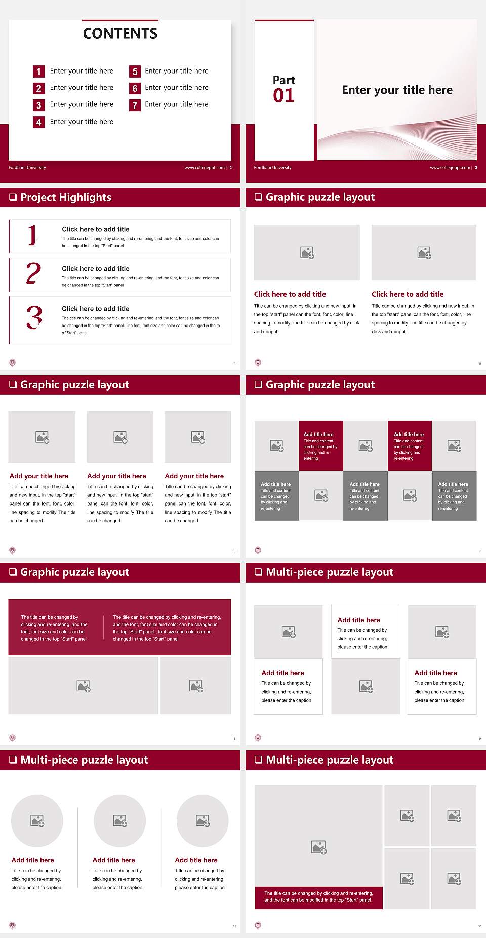 Fordham University General Purpose PPT Template4:3 ratio PPT effect preview image2