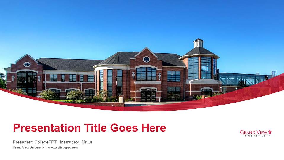 Grand View University Course/Courseware Creation PPT Template16:9 ratio PPT effect preview image