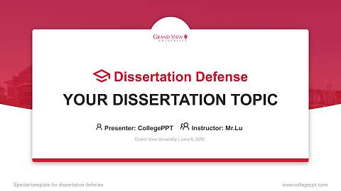 Grand View University Graduation Thesis Defense PPT Template