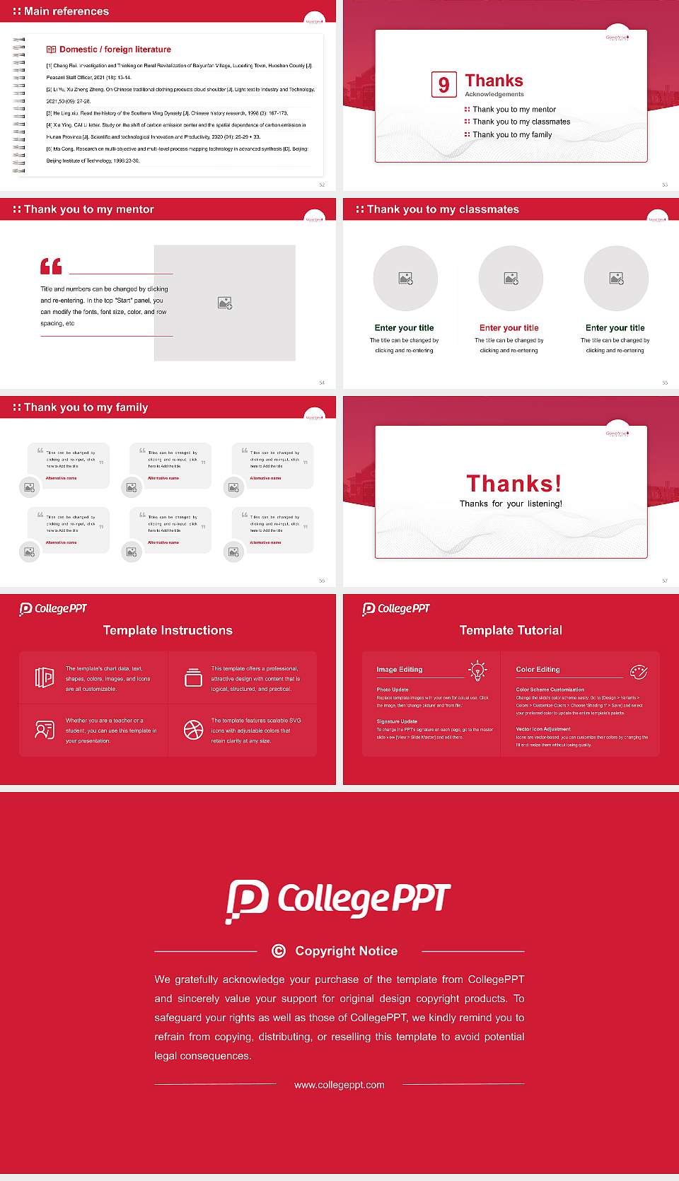 Grand View University Graduation Thesis Defense PPT Template16:9 ratio PPT effect preview image7