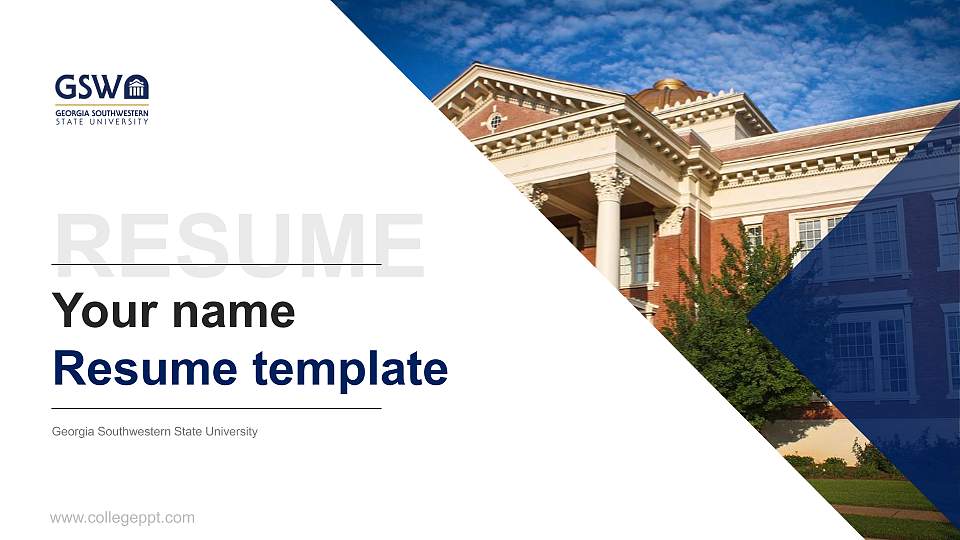 Georgia Southwestern State University Resume PPT Template16:9 ratio PPT effect preview image