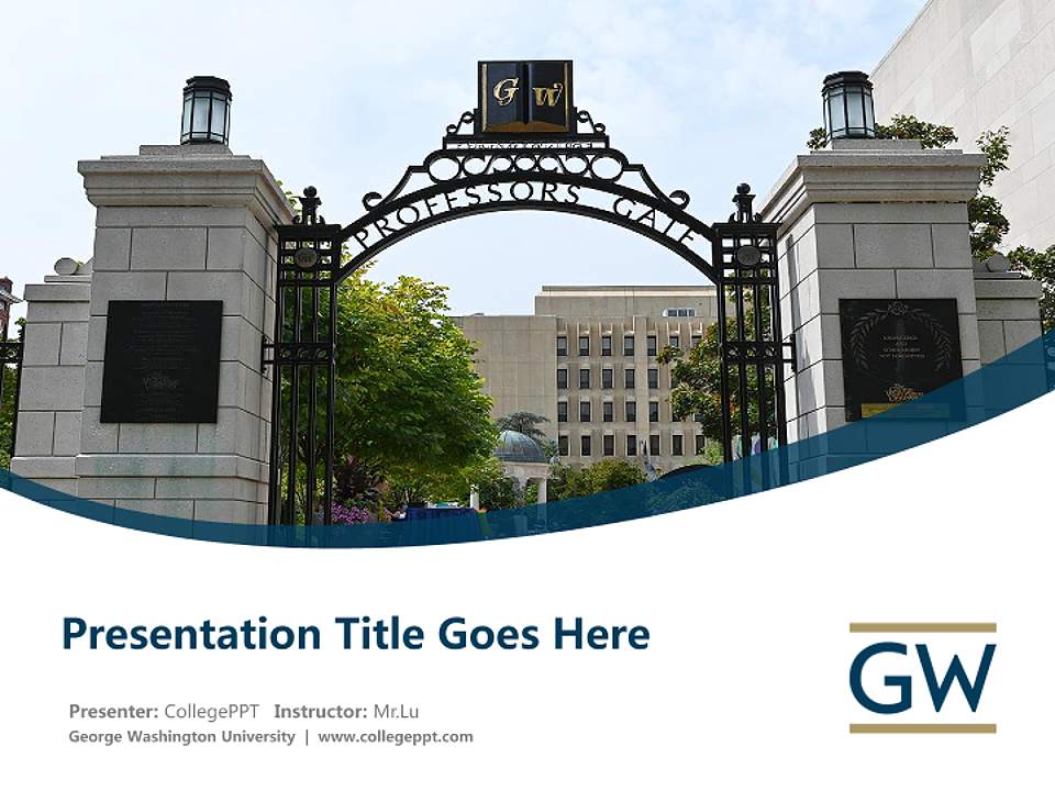 George Washington University Course/Courseware Creation PPT Template4:3 ratio PPT effect preview image5