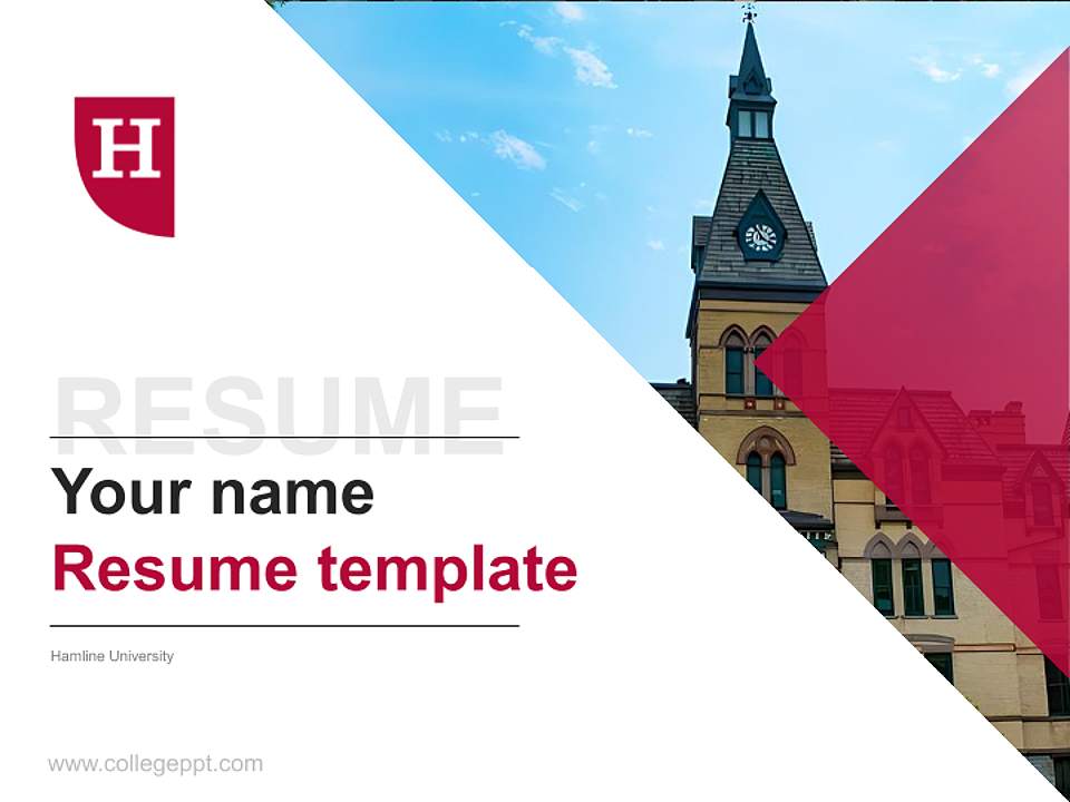 Hamline University Resume PPT Template4:3 ratio PPT effect preview image5