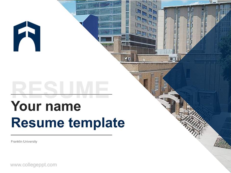 Franklin University Resume PPT Template4:3 ratio PPT effect preview image5