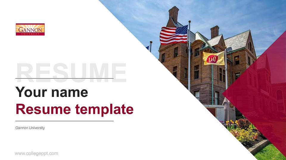 Gannon University Resume PPT Template16:9 ratio PPT effect preview image