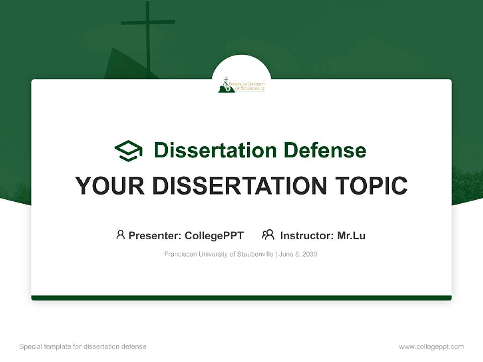 Franciscan University of Steubenville Graduation Thesis Defense PPT Template4:3 ratio PPT effect preview image7