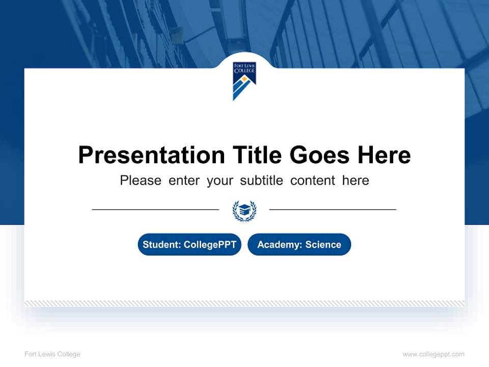 Fort Lewis College National Scholarship Defense PPT Template4:3 ratio PPT effect preview image4