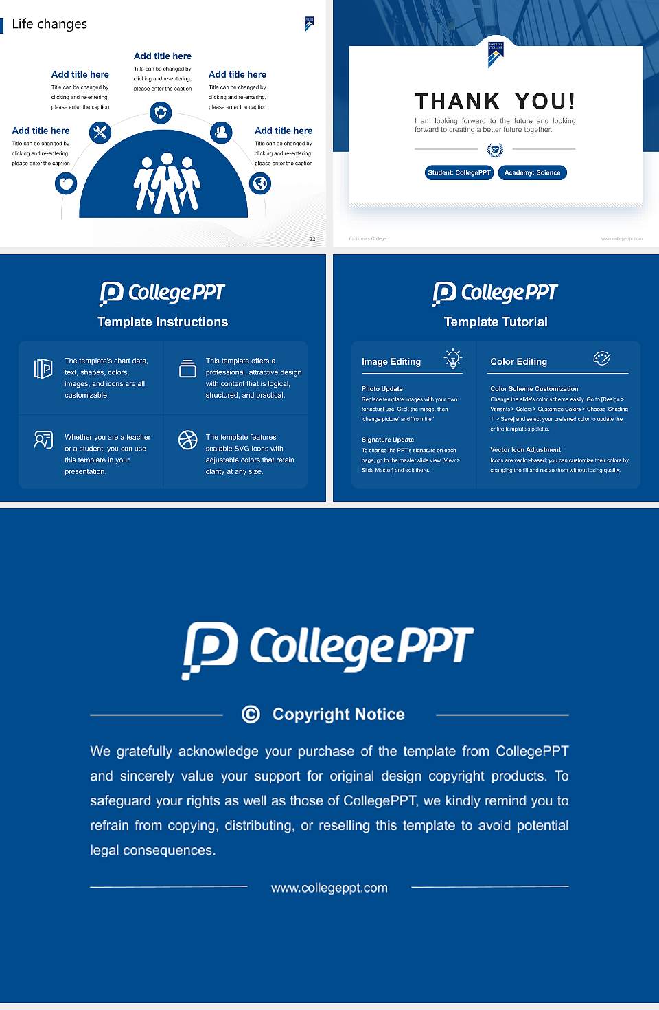 Fort Lewis College National Scholarship Defense PPT Template4:3 ratio PPT effect preview image4