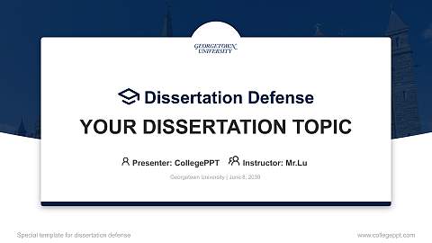 Georgetown University Graduation Thesis Defense PPT Template