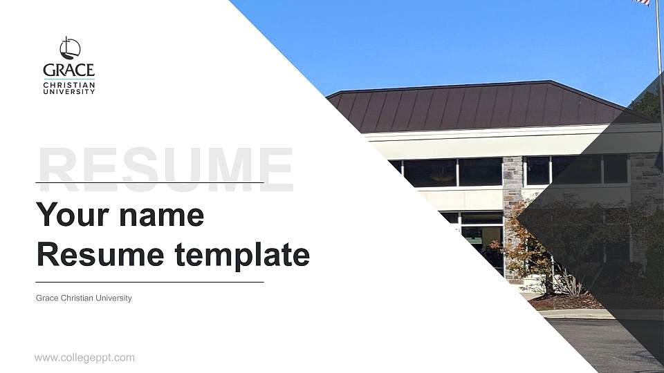 Grace Christian University Resume PPT Template16:9 ratio PPT effect preview image