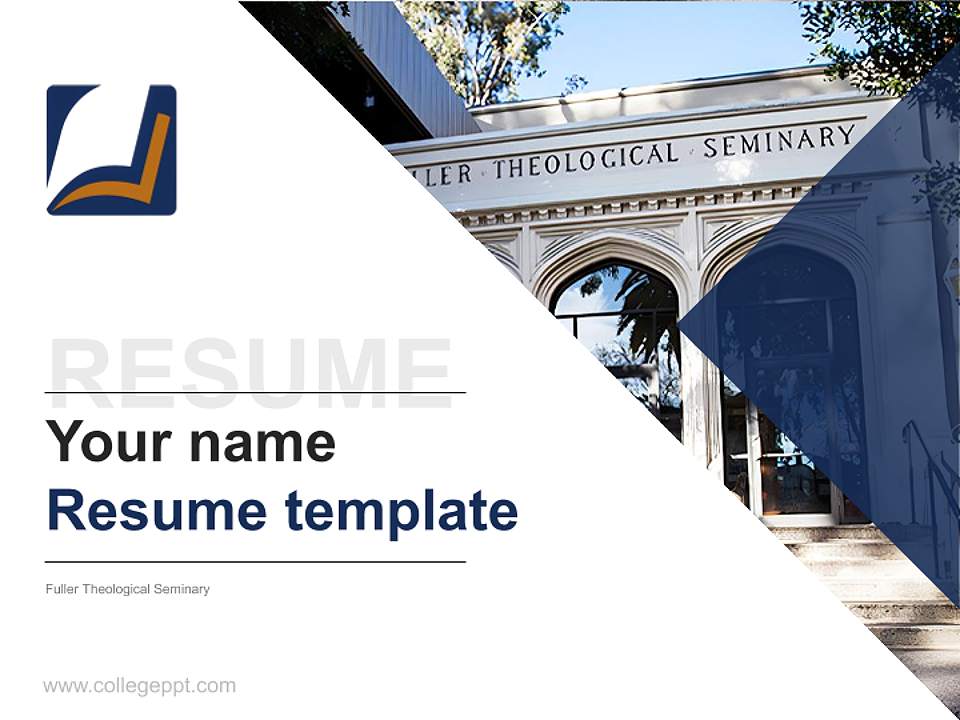 Fuller Theological Seminary Resume PPT Template4:3 ratio PPT effect preview image5