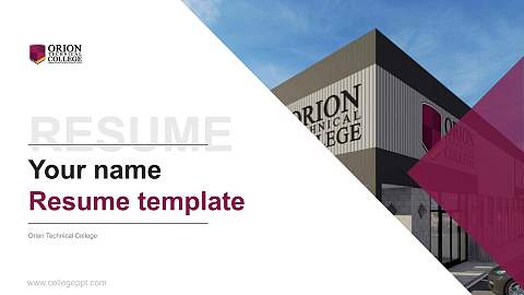 Orion Technical College Resume PPT Template