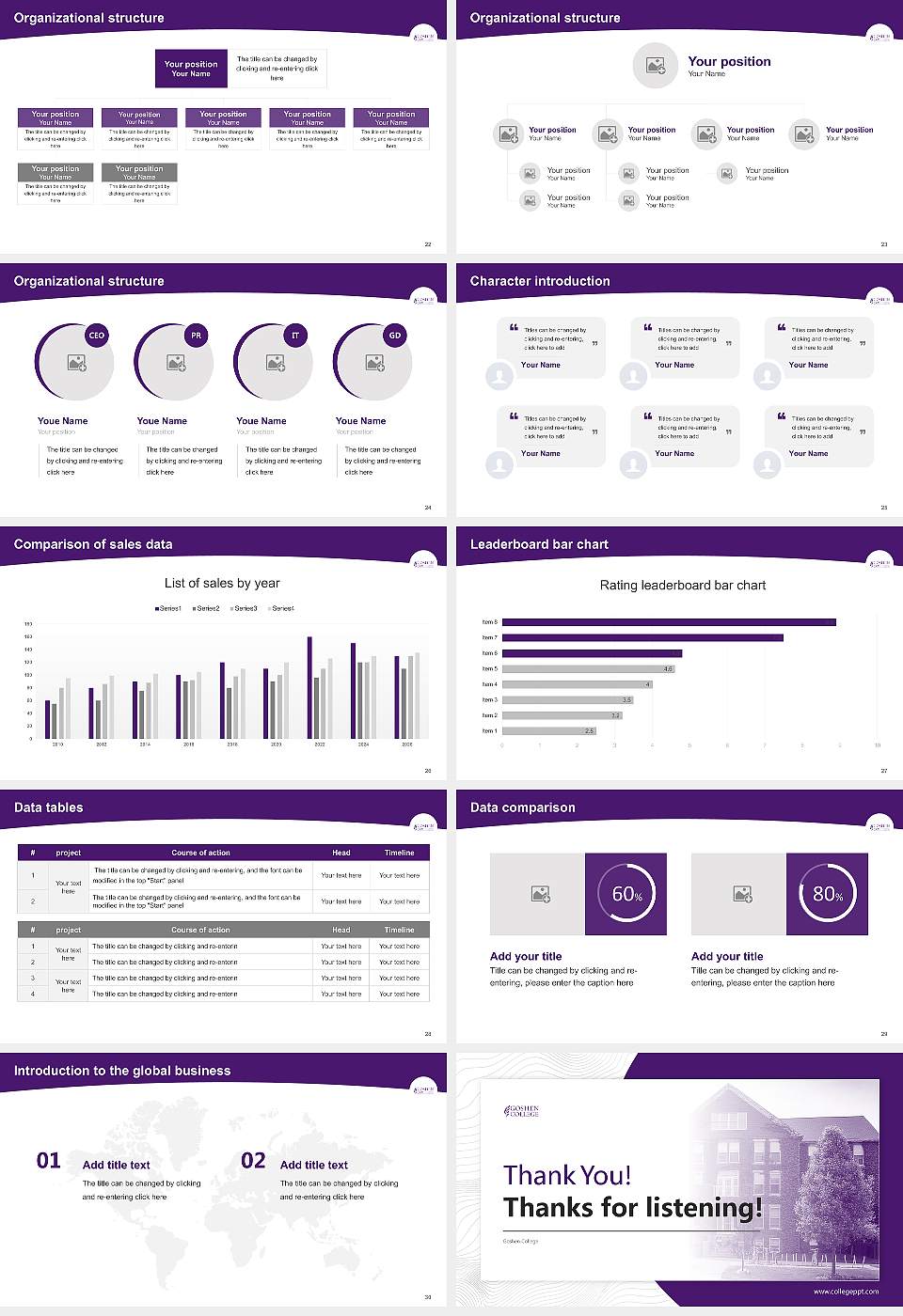 Goshen College Academic Presentation/Research Findings Report PPT Template16:9 ratio PPT effect preview image4