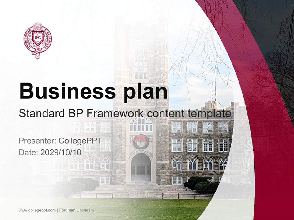 Fordham University Competition/Entrepreneurship Contest PPT Template4:3 ratio PPT effect preview image9