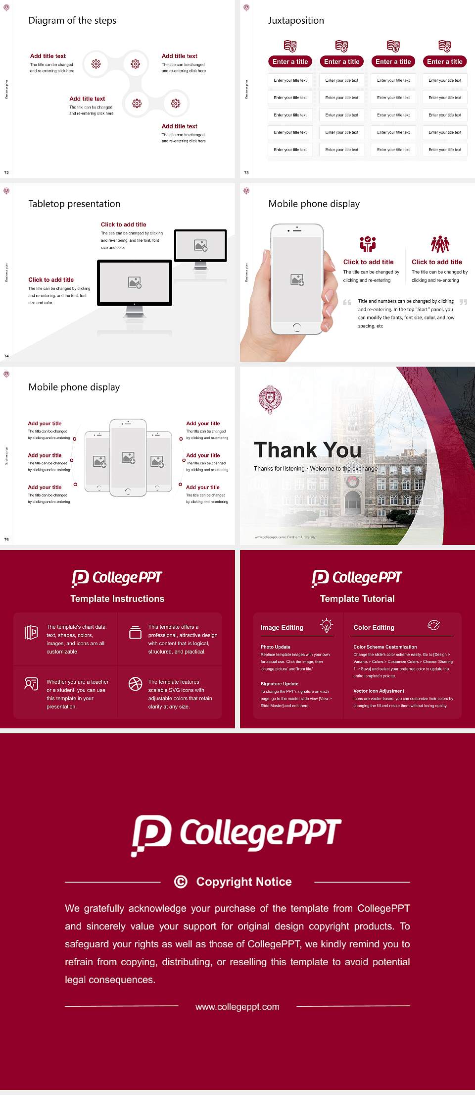 Fordham University Competition/Entrepreneurship Contest PPT Template4:3 ratio PPT effect preview image9