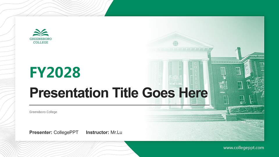 Greensboro College Academic Presentation/Research Findings Report PPT Template16:9 ratio PPT effect preview image