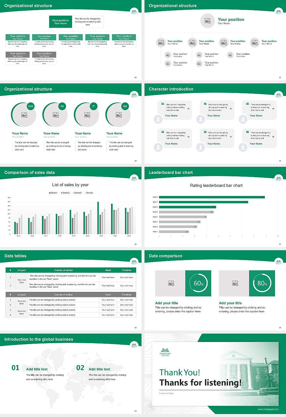 Greensboro College Academic Presentation/Research Findings Report PPT Template16:9 ratio PPT effect preview image4