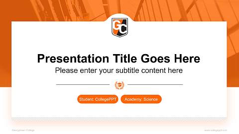 Georgetown College National Scholarship Defense PPT Template