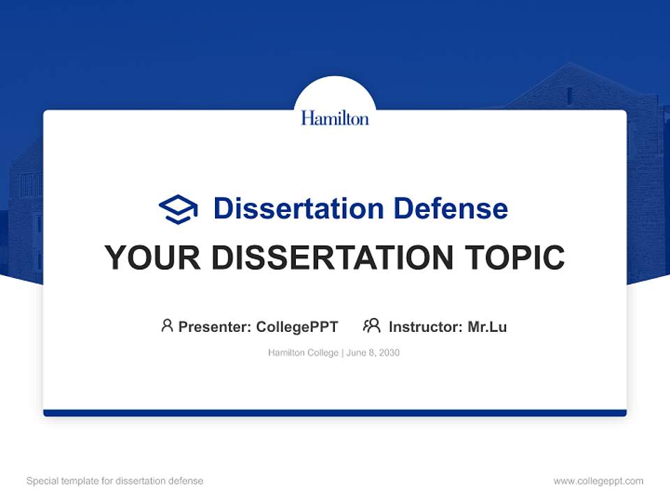 Hamilton College Graduation Thesis Defense PPT Template4:3 ratio PPT effect preview image7