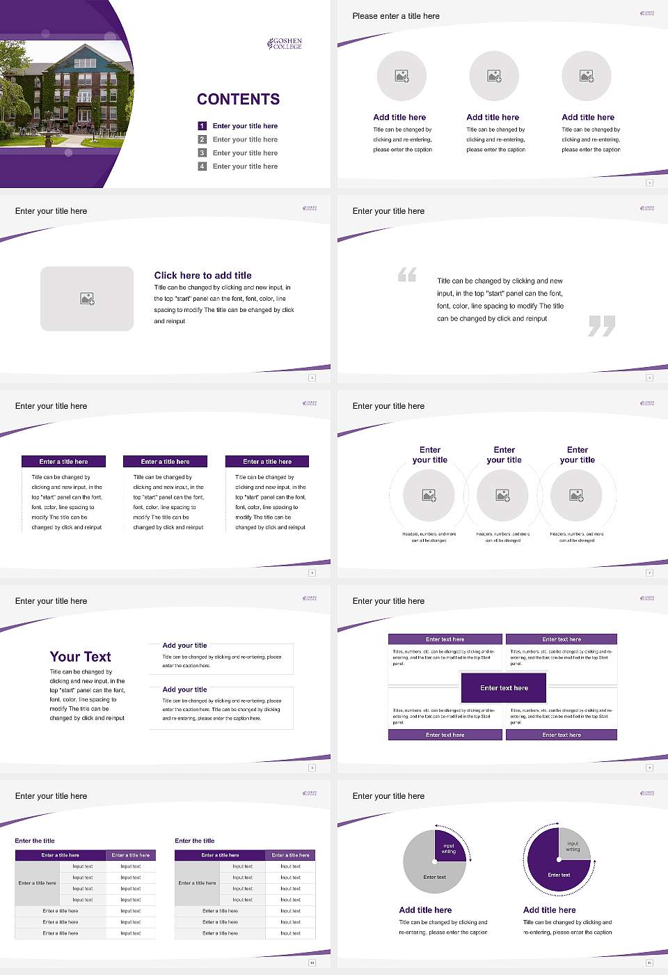Goshen College Course/Courseware Creation PPT Template16:9 ratio PPT effect preview image2