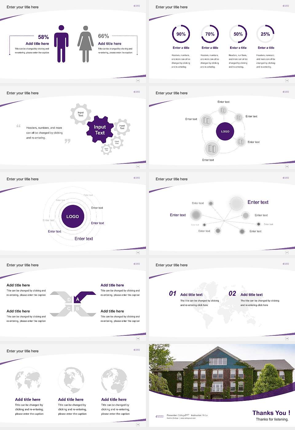 Goshen College Course/Courseware Creation PPT Template16:9 ratio PPT effect preview image4