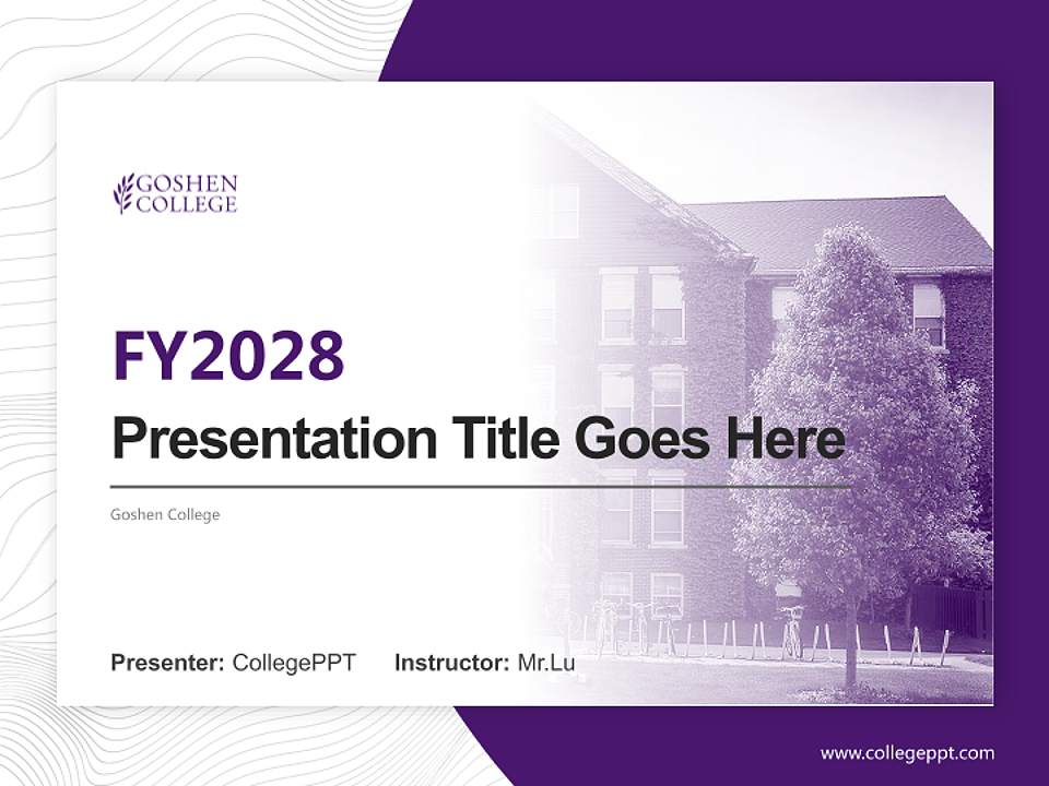 Goshen College Academic Presentation/Research Findings Report PPT Template4:3 ratio PPT effect preview image5
