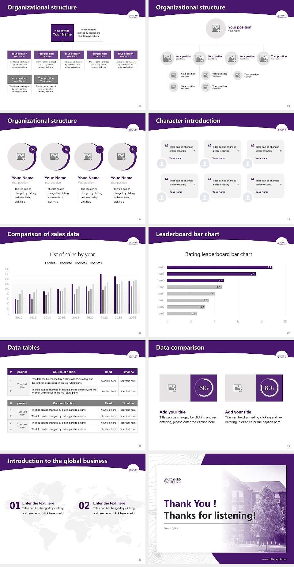 Goshen College Academic Presentation/Research Findings Report PPT Template4:3 ratio PPT effect preview image4