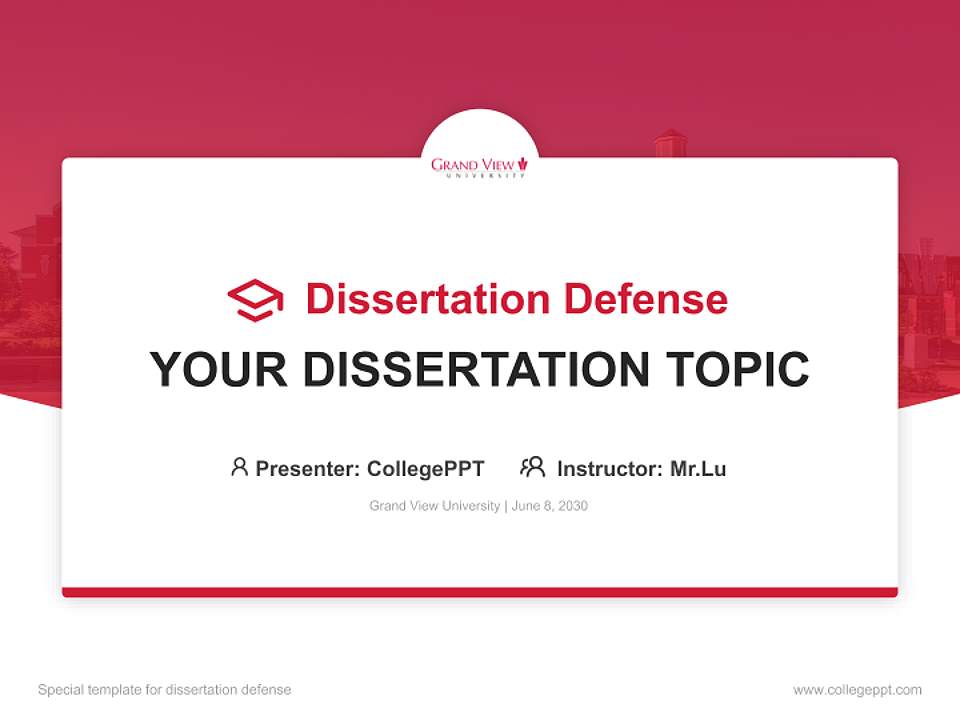 Grand View University Graduation Thesis Defense PPT Template4:3 ratio PPT effect preview image7