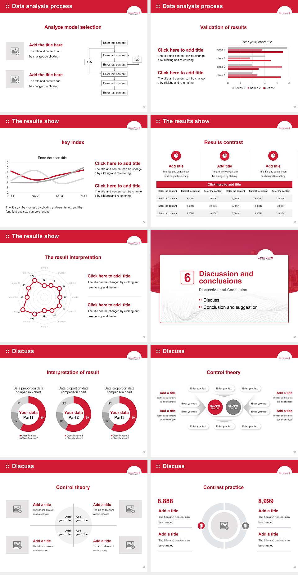 Grand View University Graduation Thesis Defense PPT Template4:3 ratio PPT effect preview image5