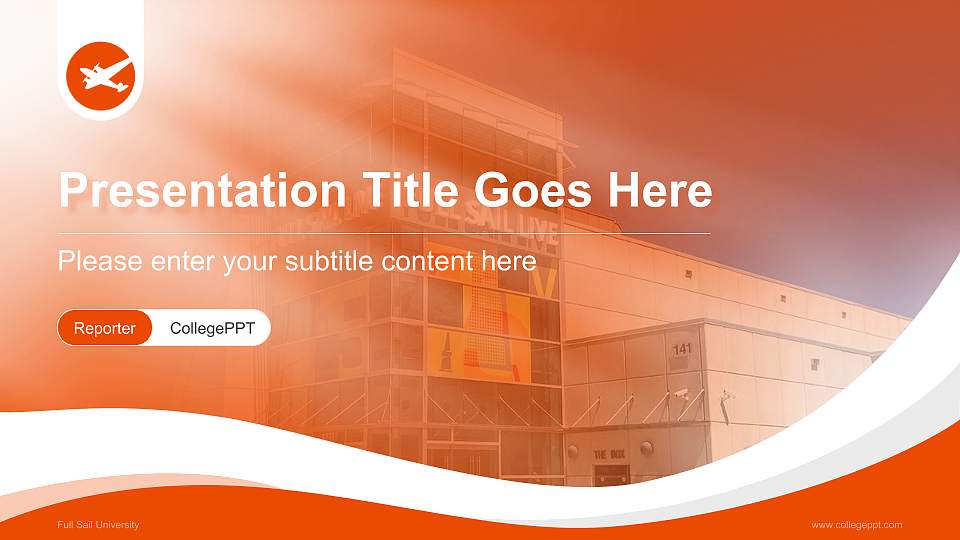 Full Sail University Lecture Sharing and Networking Event PPT Template16:9 ratio PPT effect preview image