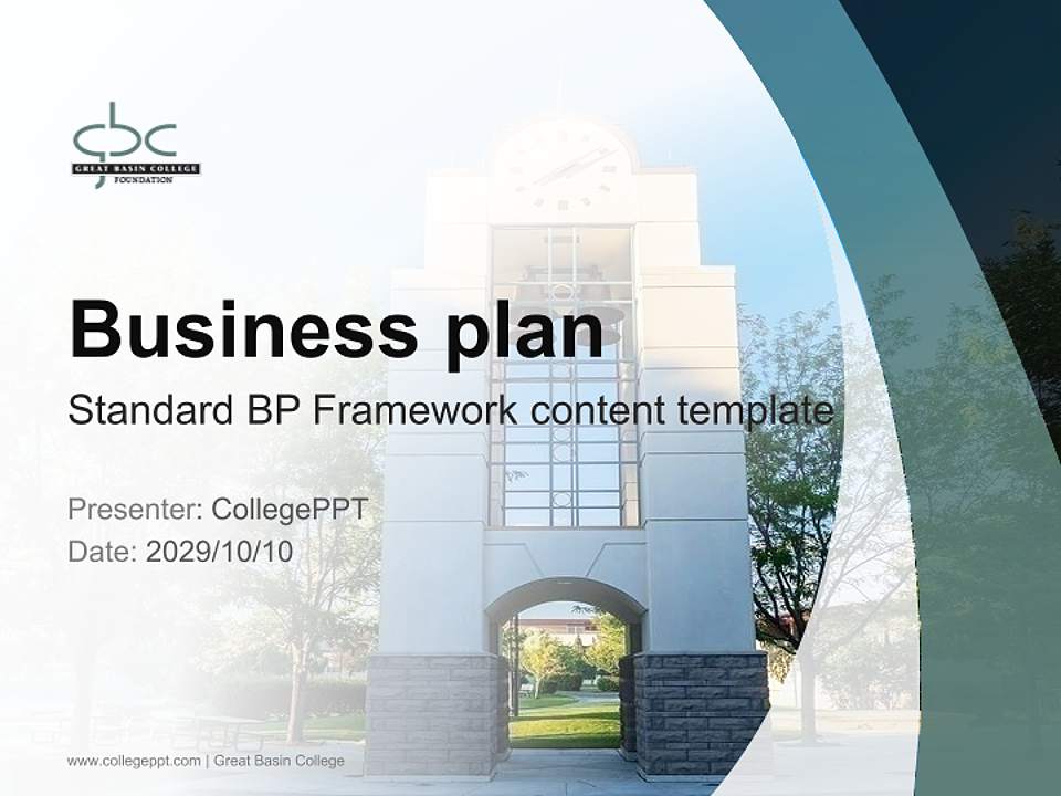Great Basin College Competition/Entrepreneurship Contest PPT Template4:3 ratio PPT effect preview image9