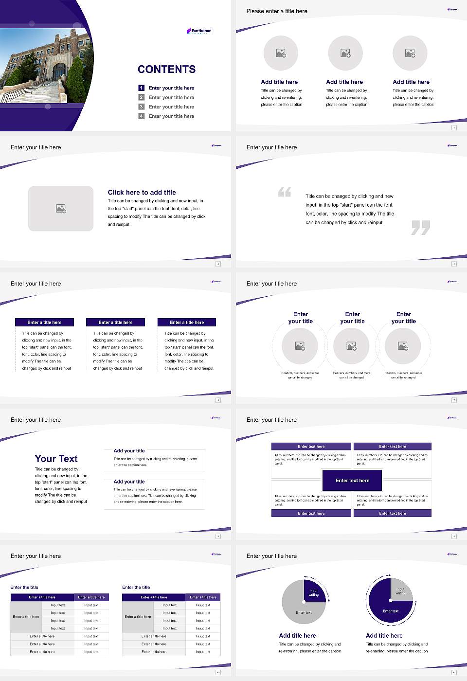 Fontbonne University Course/Courseware Creation PPT Template16:9 ratio PPT effect preview image2