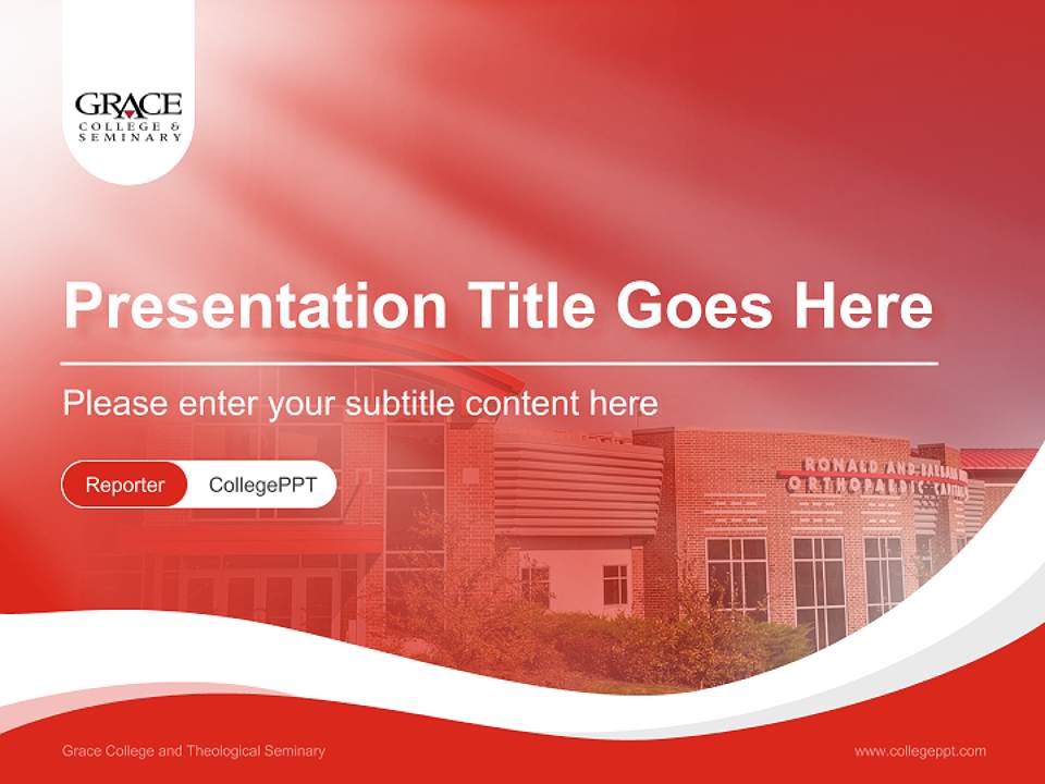 Grace College and Theological Seminary Lecture Sharing and Networking Event PPT Template4:3 ratio PPT effect preview image4