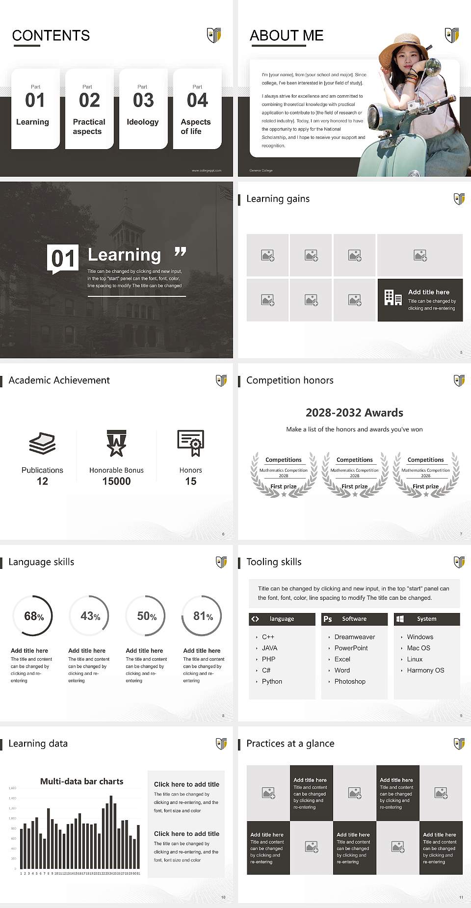 Geneva College National Scholarship Defense PPT Template4:3 ratio PPT effect preview image2
