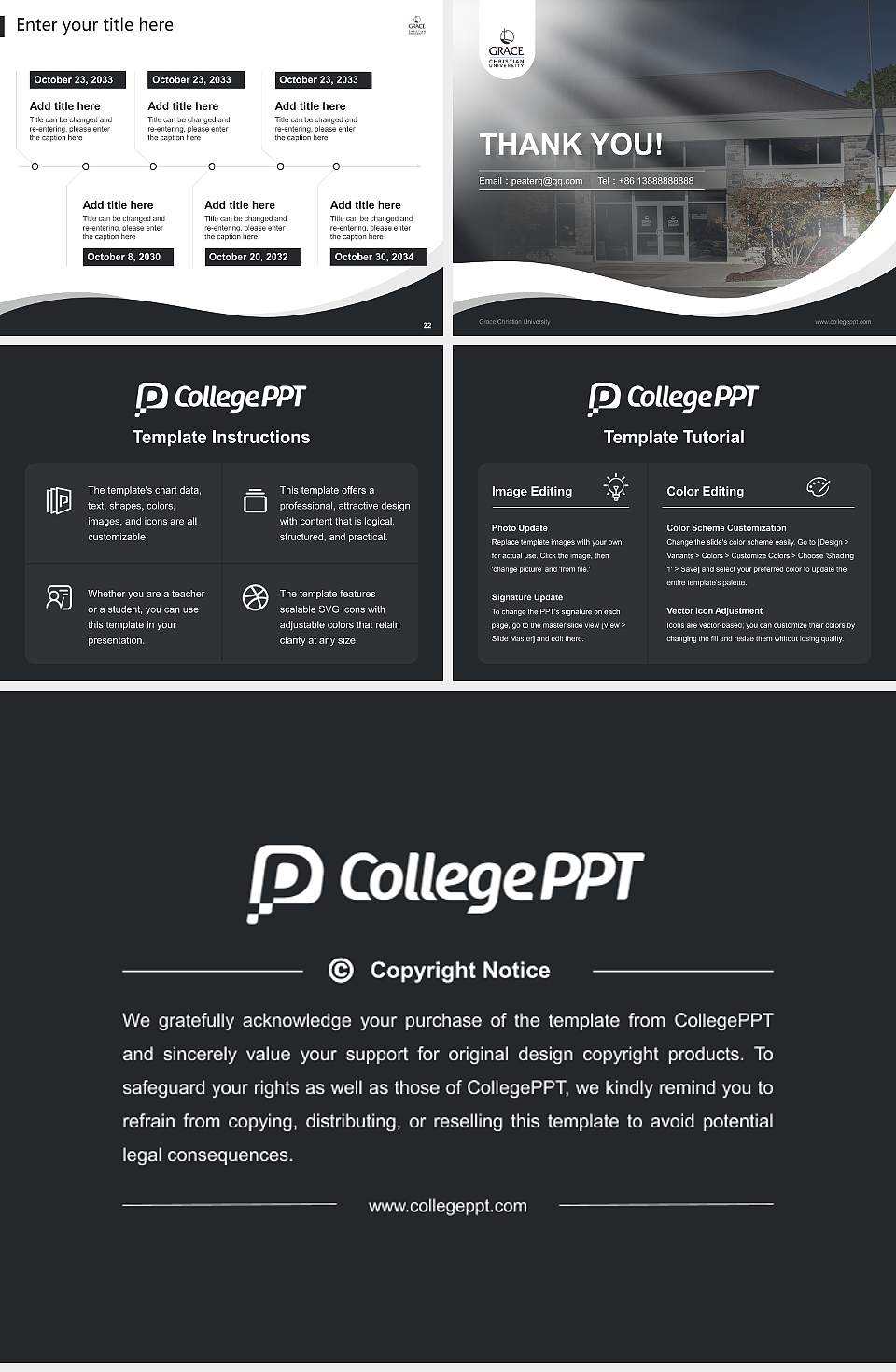 Grace Christian University Lecture Sharing and Networking Event PPT Template4:3 ratio PPT effect preview image4