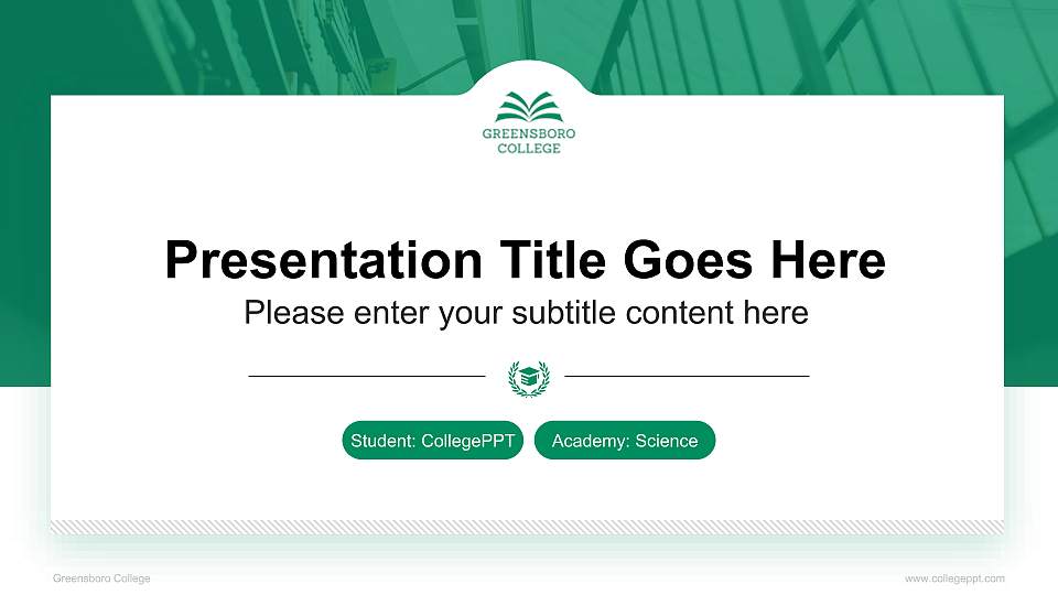 Greensboro College National Scholarship Defense PPT Template16:9 ratio PPT effect preview image1