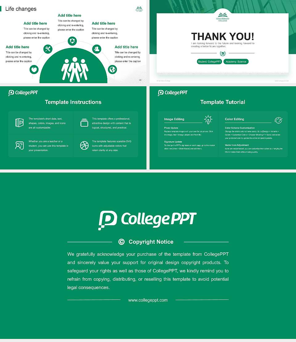 Greensboro College National Scholarship Defense PPT Template16:9 ratio PPT effect preview image4