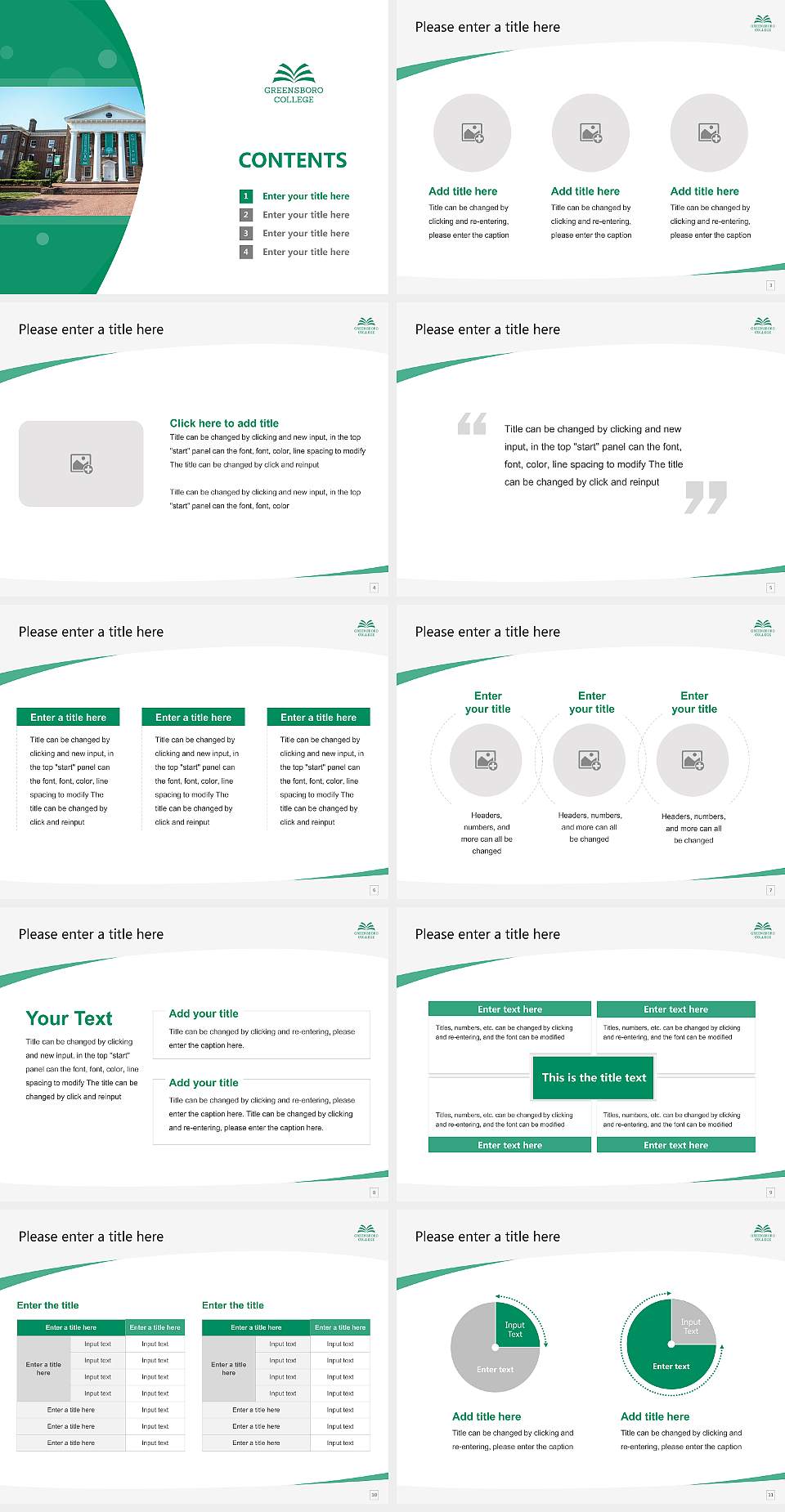 Greensboro College Course/Courseware Creation PPT Template4:3 ratio PPT effect preview image2