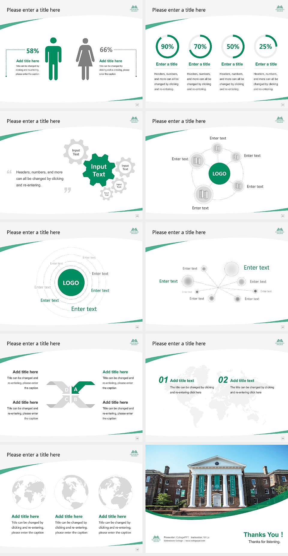 Greensboro College Course/Courseware Creation PPT Template4:3 ratio PPT effect preview image4