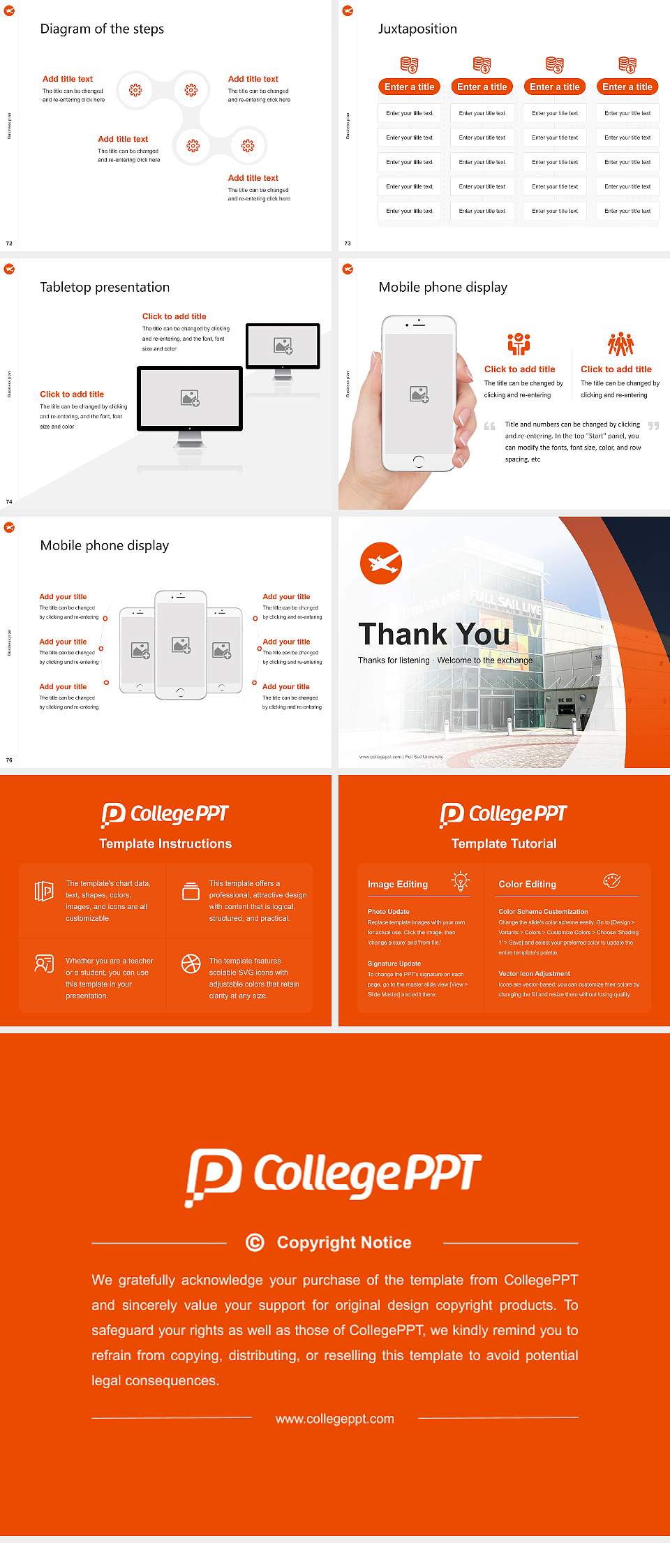 Full Sail University Competition/Entrepreneurship Contest PPT Template4:3 ratio PPT effect preview image9