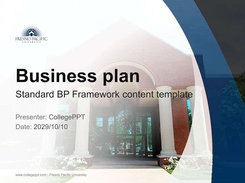 Fresno Pacific University Competition/Entrepreneurship Contest PPT Template4:3 ratio PPT effect preview image9